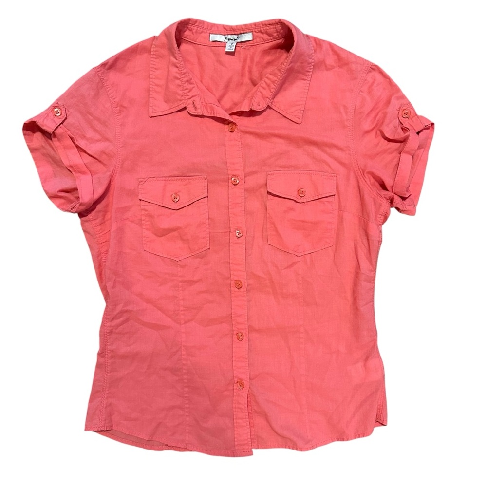 Papaya Y2K Women's Coral Button-Up Shirt